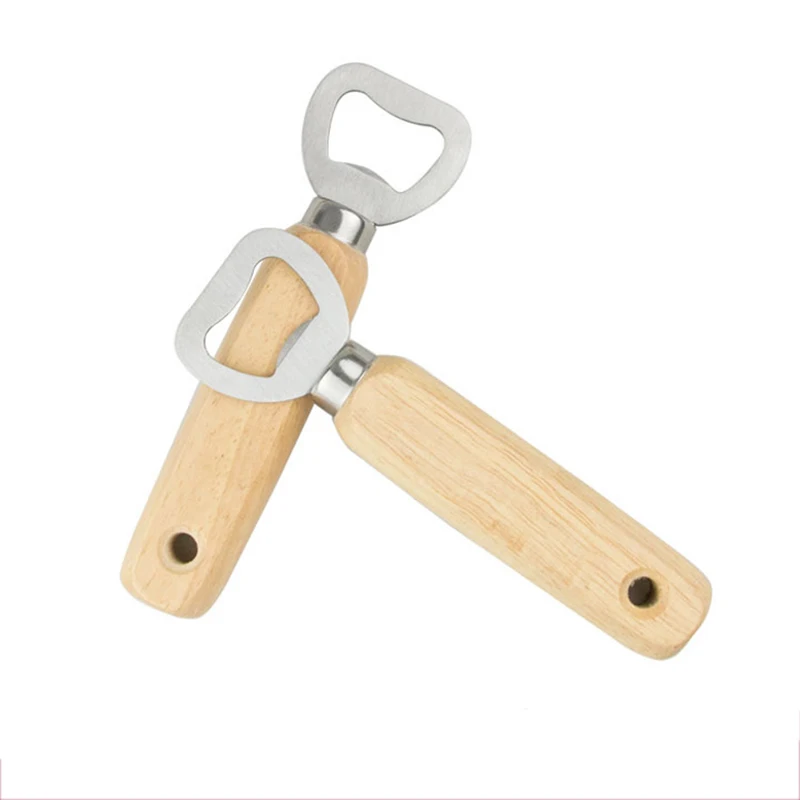 

10/20/30pcs Stainless Steel Wine Opener Bartender Bottle Opener Wood Handle Opener Drink Beer Cap Lid Opener Kitchen Gadget Tool