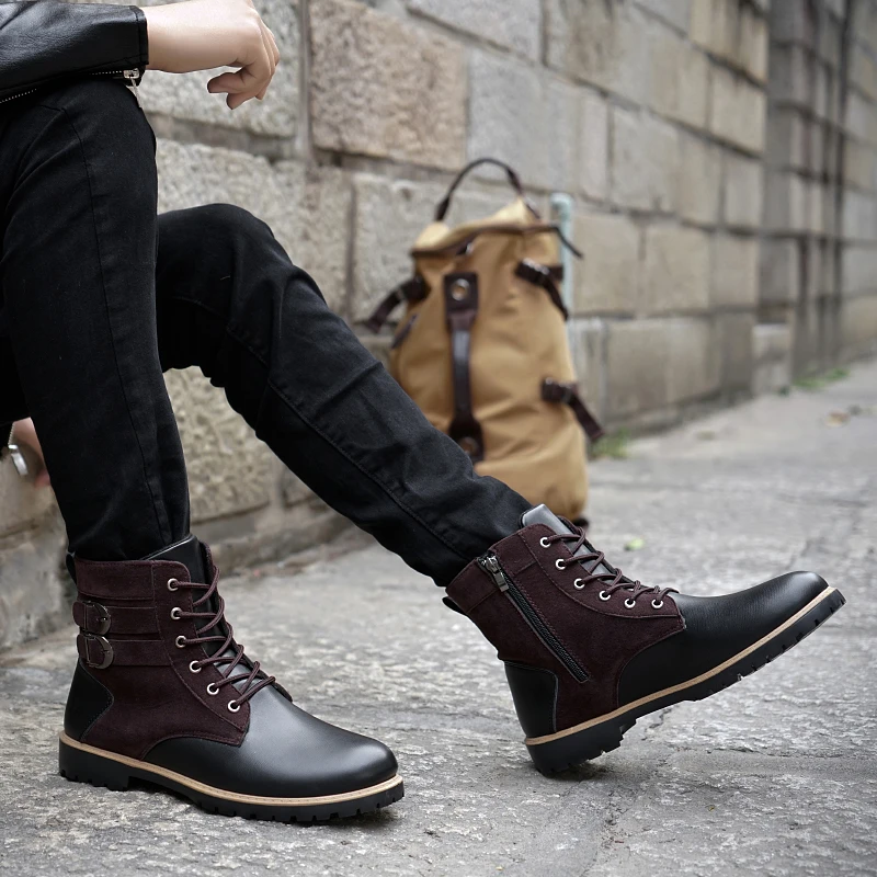 Мужские Винтажные кожаные ботильоны VESONAL коллекции осень зима 2019 Классические