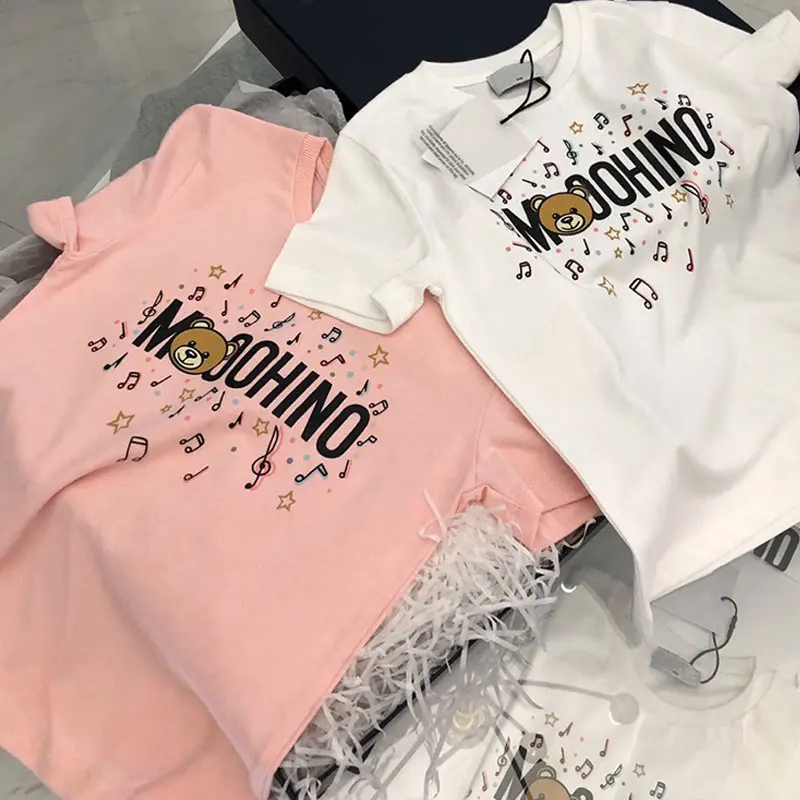 Новая брендовая футболка детские футболки с принтом медведя из мультфильма для