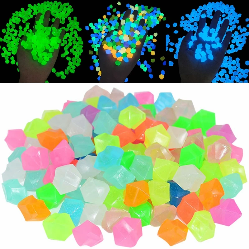 

300pcs/bag Glow Pebbles Luminous Stones Home Garden Fish Tank Walkway Path Yard Glowing In The Dark Luminous Stone Decoration 8z