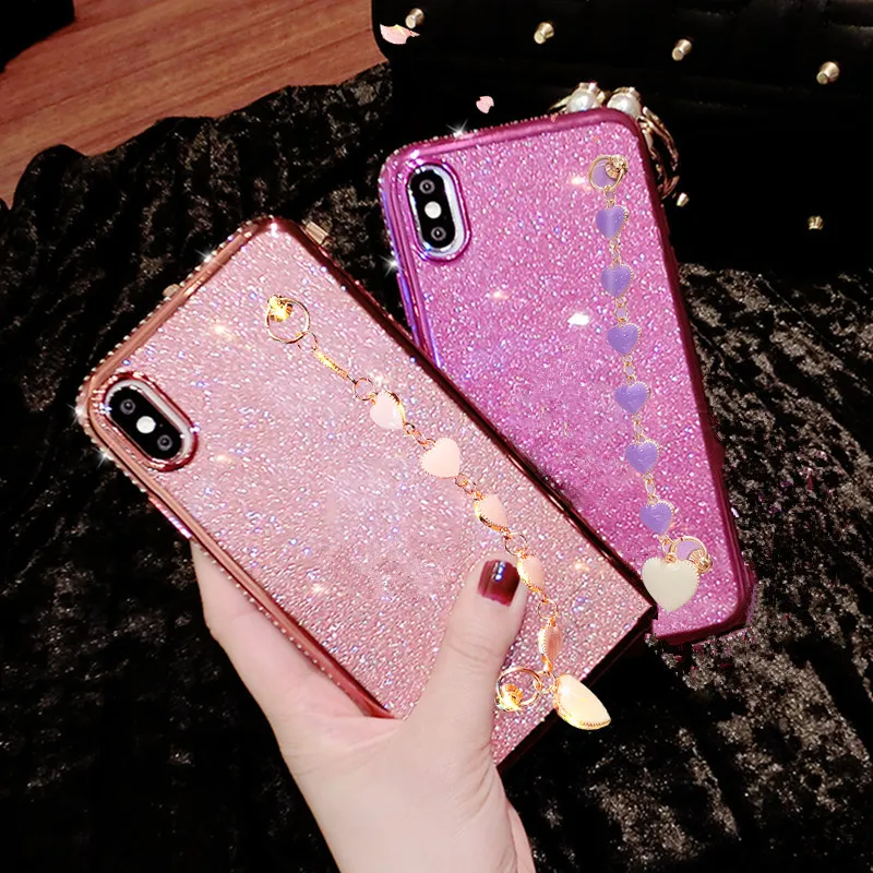 Блестящий Браслет для Samsung Galaxy A50 A52 A70 A31 A12 A90 M21 M51 A51 A71 A11 A20 A30S мягкий блестящий