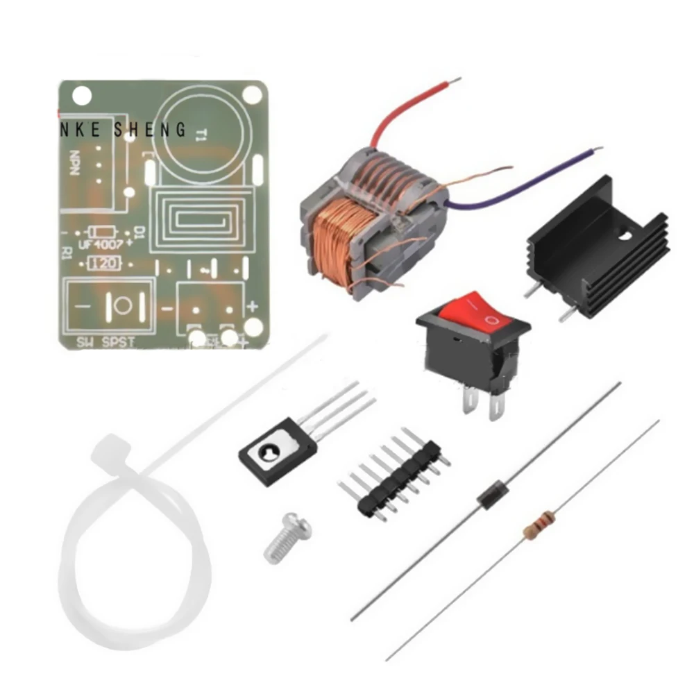 

15KV High Frequency DC High Voltage Arc Ignition Generator Inverter Boost Step Up 18650 DIY Kit U Core Transformer Suite 3.7V