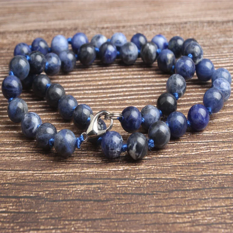 blue-veins stone Lan Li, модные натуральные ювелирные изделия, 8 мм, незначительные, кунцит, свободные бусины, сделай сам, женский браслет, ожерелье, серьги, шпильки, аксессуары - Окраска металла: blue-veins stone