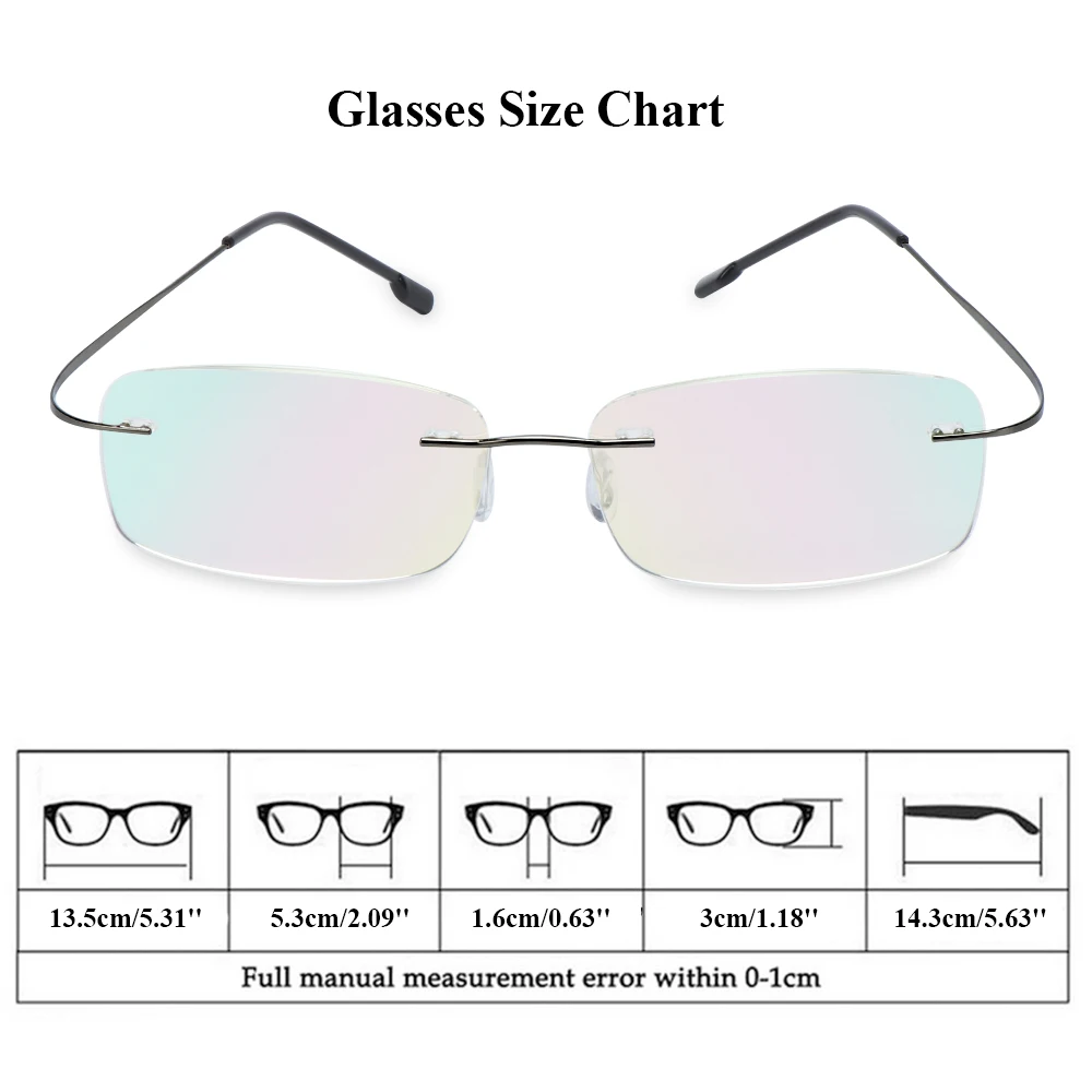 

Fashion Rimless Reading Glasses Unisex Ultra-light Memory Titanium Presbyopic Eyeglasses High-definition Eyewear +1.0~+4.0