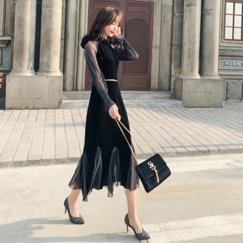 Женское винтажное платье-Русалка элегантное облегающее лоскутное платье с