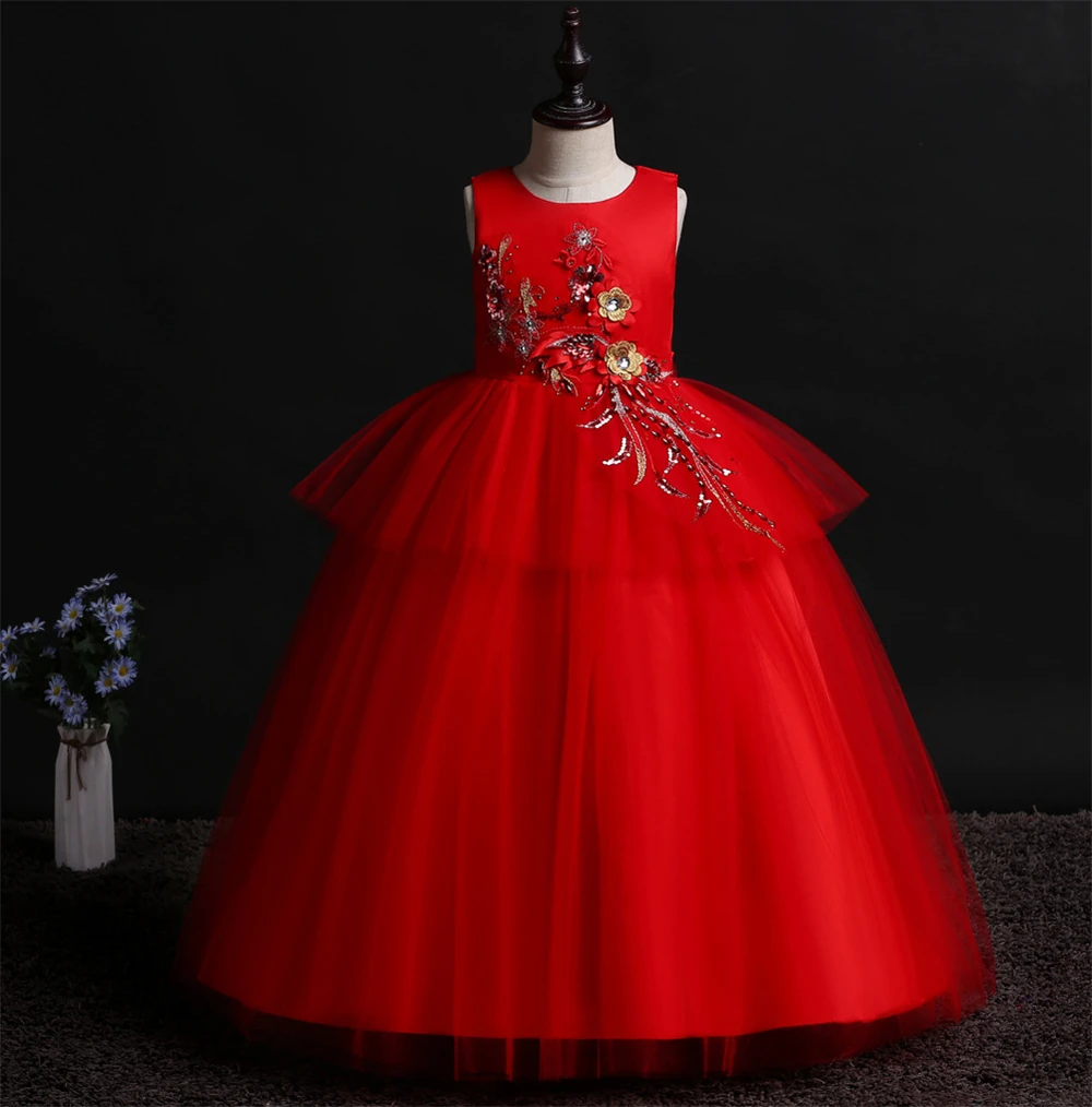 Платья для свадебной вечеринки летние детские платья с цветами девочек детская