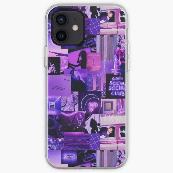 

Фиолетовый чехол для телефона с коллажем в эстетике под заказ для iPhone 6 6S 7 8 Plus 5 5S X XS XR Max 11 12 13 Pro Max Mini с рисунком