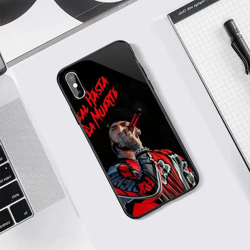 

Anuel AA fashion funny pattern cover Phone Case Tempered glass For iphone 5C 6 6S 7 8 plus X XS XR 11 PRO MAX