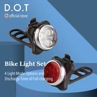 Комплект велосипедных фонарей, перезаряжаемых через USB, супер яркие передние фары и светодиодный светодиодные фонасветильник для велосипеда, литиевая батарея 650 мАч, 4 режима освещения