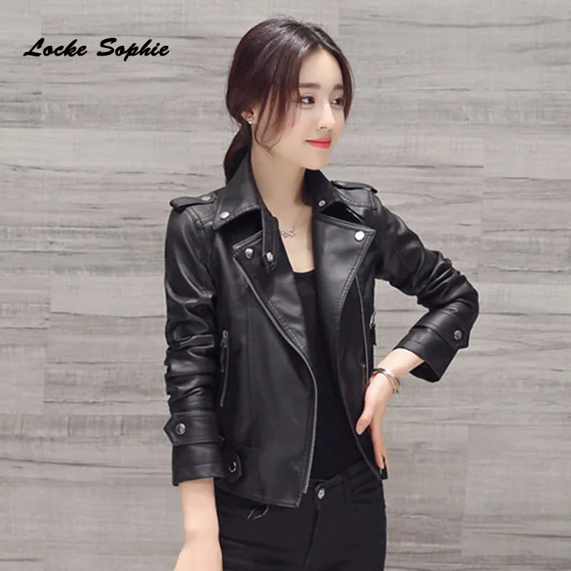 1pcs Women Plus size shorts jacket coats 2020 Autumn faux fur PU Leather Splicing Slim fit Jacket ladies Skinny locomotive | Женская