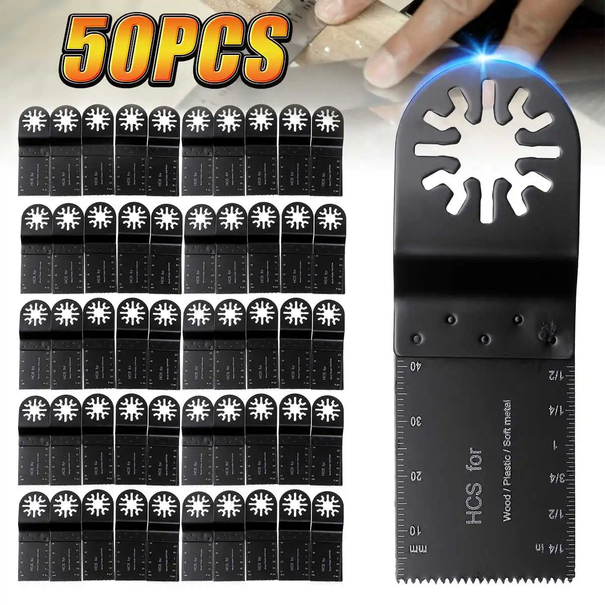 

10-50pcs 34mm Multi-Function Bi-metal Precision Oscillating Multitool Blade Oscillating Blade Wood Cut Kit Chipboard Tool