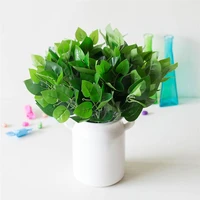 7 branch diy artificial plant realistic faux green leaf stem plant decor for wedding household party artificial plants supplies