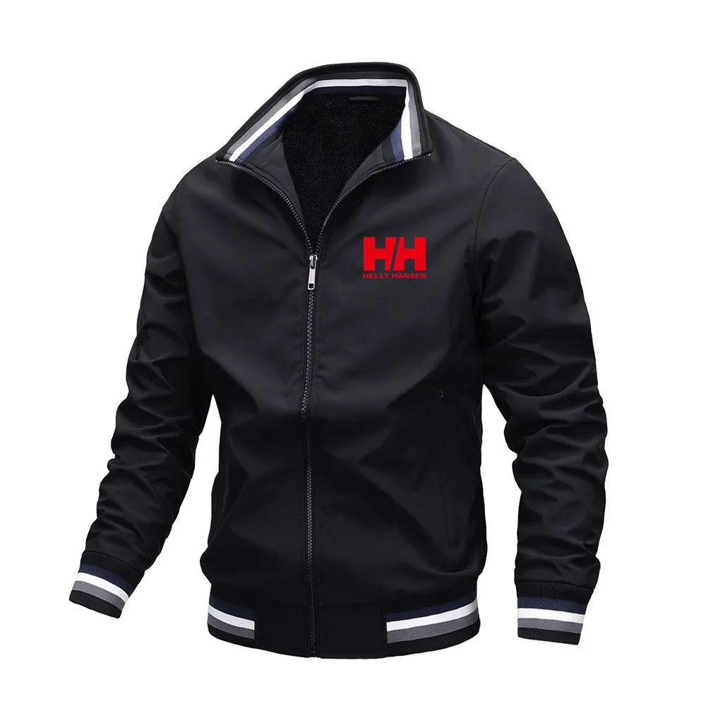 

Мужская весенне-осенняя повседневная куртка, уличная водонепроницаемая Спортивная однотонная куртка, модная куртка на молнии с воротником...