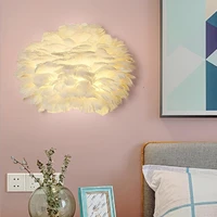led indoor lighting wall lamp modern home lighting creative feather lamp for childrens room wedding room bedroom bedside lamp