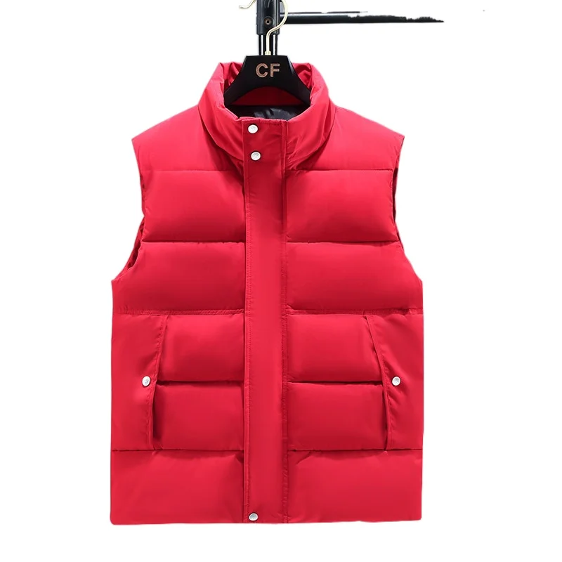 

4XL-10XL Plus Size 2022 Winter Warm Cotton Vest Men Stand-up collar vest Sleeveless Jacket Casual Fashion men Work Waistcoat