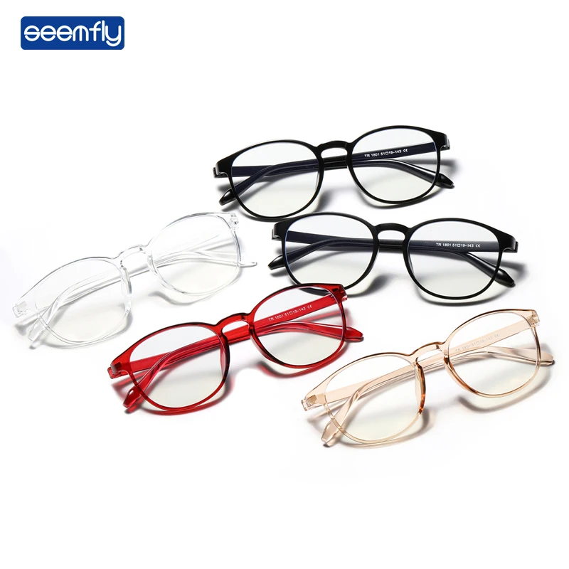 

Seemfly ультра светильник круглый Анти-синий светильник простые очки для четкости видения объектива очки TR90 Оправа очков для Для мужчин и Для ж...