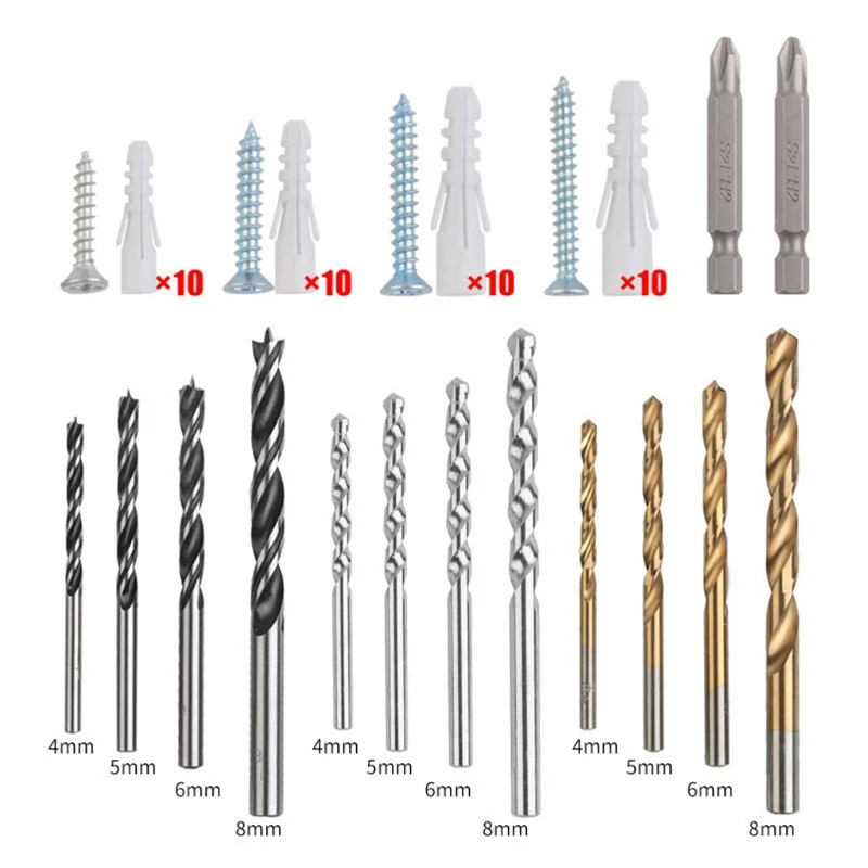 

Multifunction Screw Twist Drill Bits Set with Storage Box High Speed Steel Tools