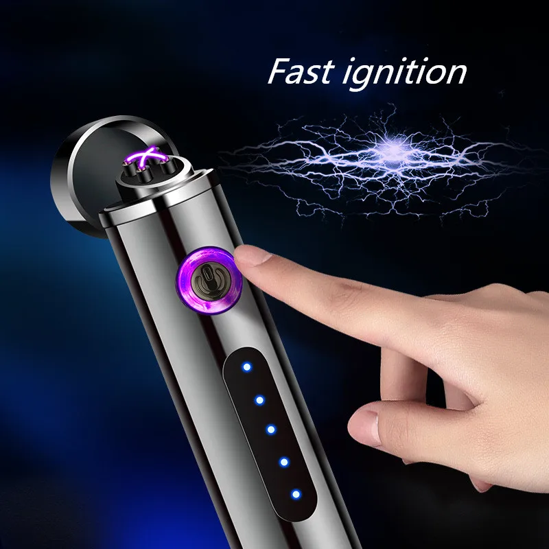 

Double Plasma Arc Lighter Flameless Windproof Electronic USB Recharge Cigar Lighter Recharge Electric Lighter Gadgets For Men