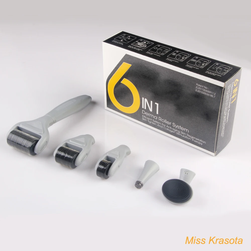 Новинка 6 в 1 набор микро иголок derma roller для кожи вокруг глаз лица и тела Meso Beauty