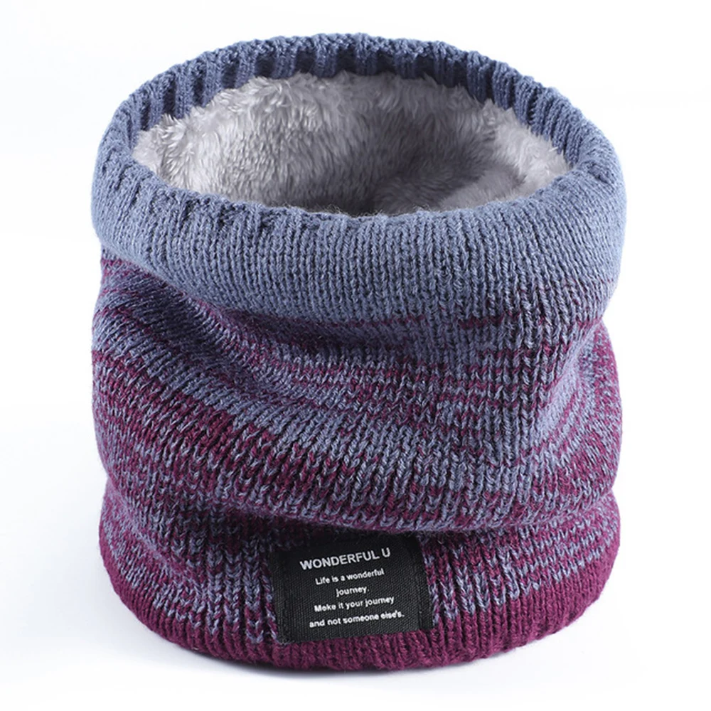 

Women Warm Men's Winter Scarf for Knitted Ring Scarf Thick Cashmere Neck Scarves Bufanda Winter Neckerchief Plus Velvet