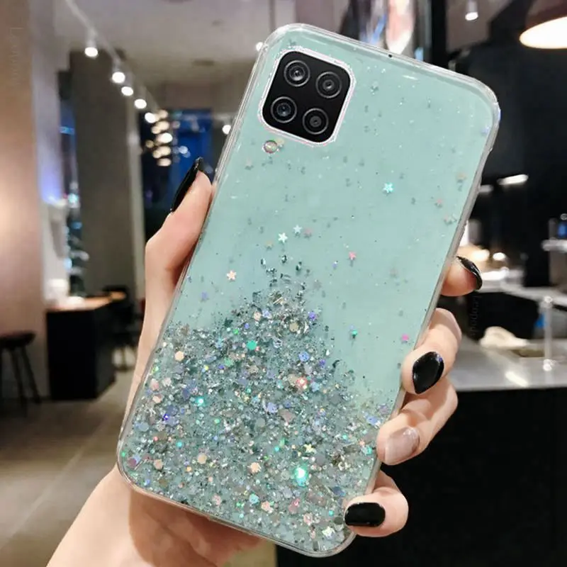 Блестящий чехол со звездами для Xiaomi Redmi 9T 9C Note 10 Pro 10S Poco F3 M3 X3 NFC Mi 11 Lite 5G 10T 11T 11i
