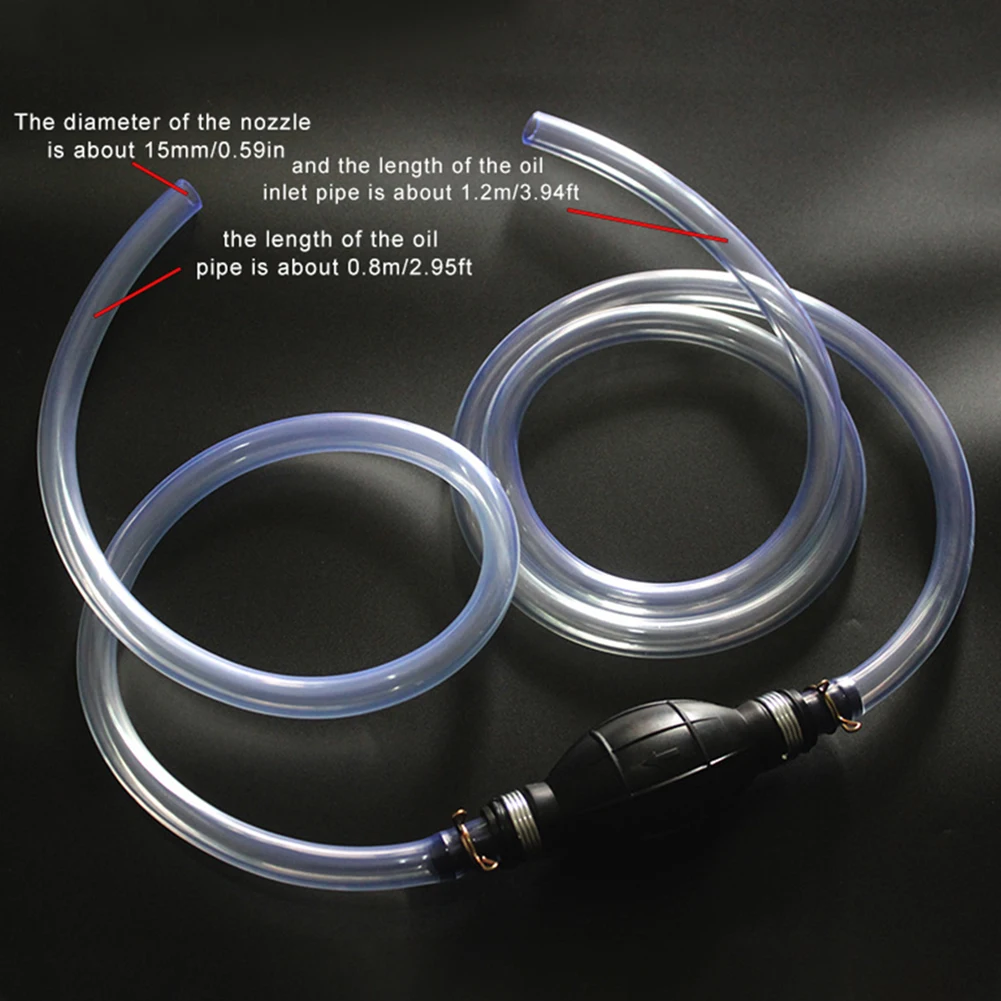 

15MM Check Valve Car Siphon Hose Manual Fuel Pipe Pumping Gasoline Liquid Oil Sucker For Car Motor Yacht Home Rubber Refill Tube