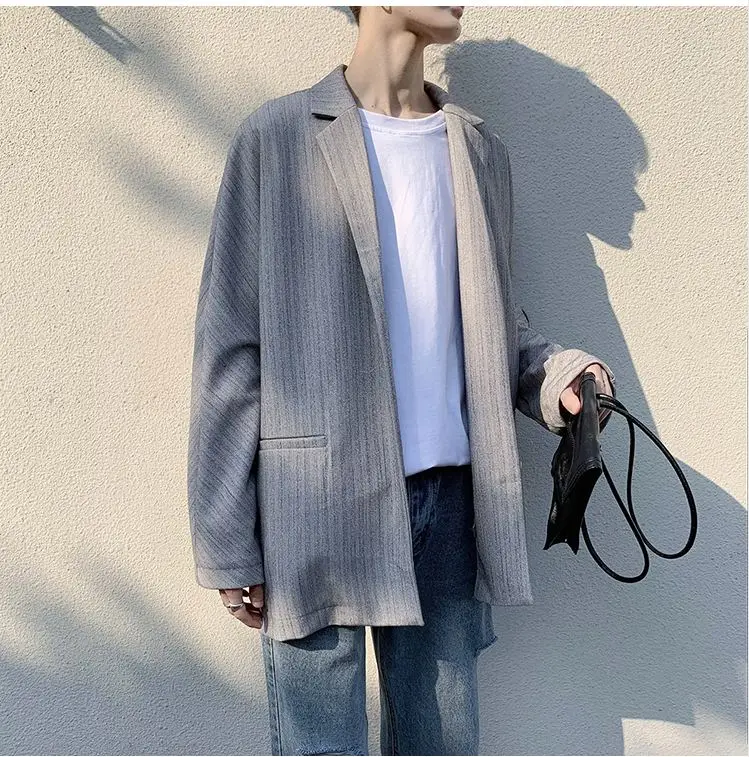 Hongkong Autumn Men Blazer Black Oversized Blazer Masculino Yuppie Style Men Blazer hombre