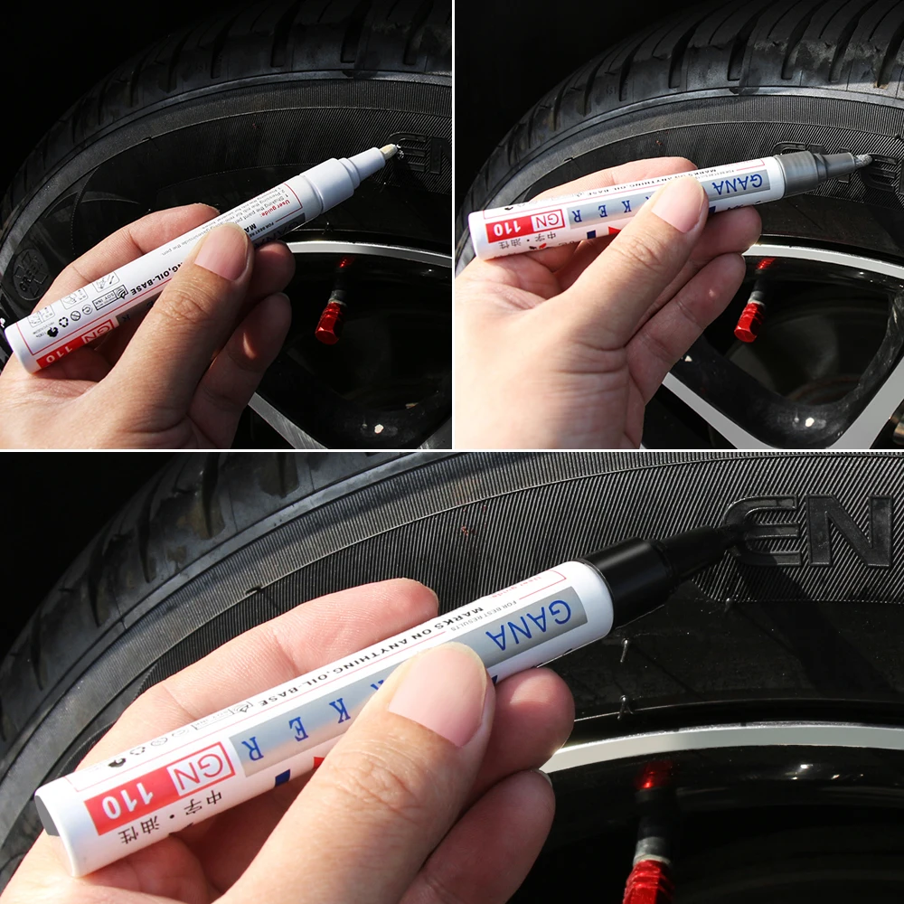 White Waterproof Rubber Permanent Paint Marker Pen Car Tyre Tread Environmental Tire Painting | Канцтовары для офиса и дома