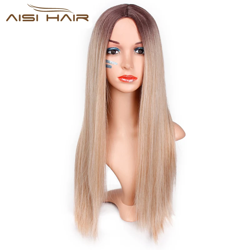 

Синтетические парики NNZES 26 дюймов, прямые, длинные, с эффектом омбре, для чернокожих женщин, термостойкие, для косплея