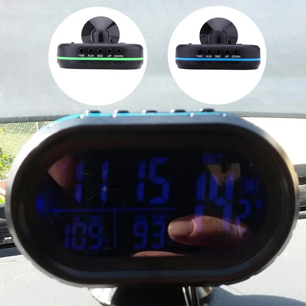 

12V car digital thermometer voltmeter clock alarm clock monitor multi-function automatic instrument clock