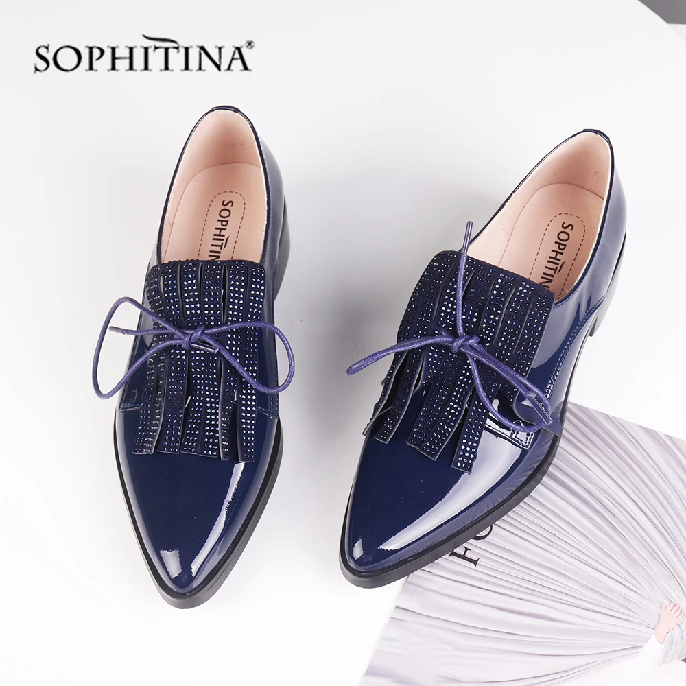 SOPHITINA/Новинка Офисные женские туфли лодочки Модные однотонные на среднем каблуке