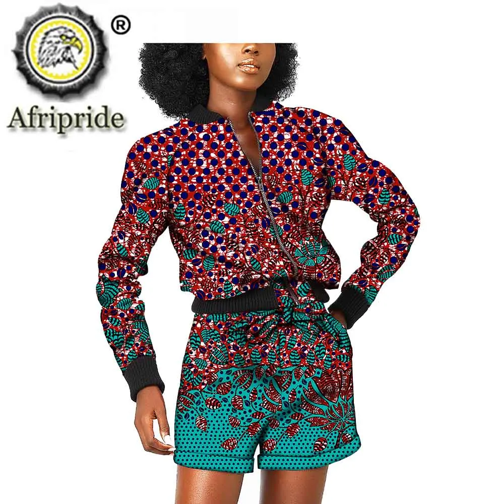 Костюм в африканском стиле для женщин Dashiki пальто куртка и шорты комплект из 2
