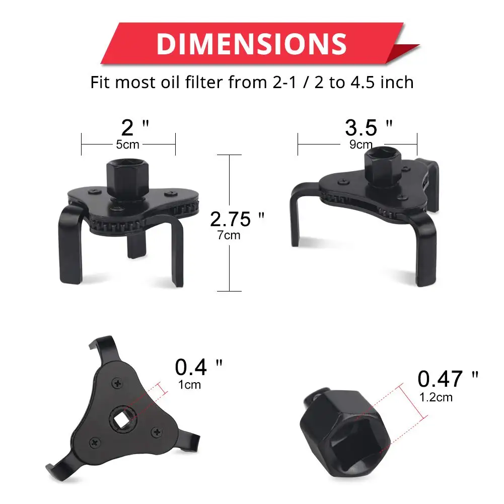 Универсальный Регулируемый гайковерт с масляным фильтром диапазон 2 1/2 дюйма от 4