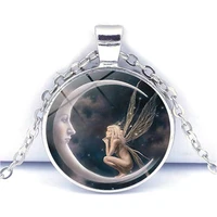 2022the new women necklace elf angel necklaces time moon angel pendant necklace for women jewelry charm gift