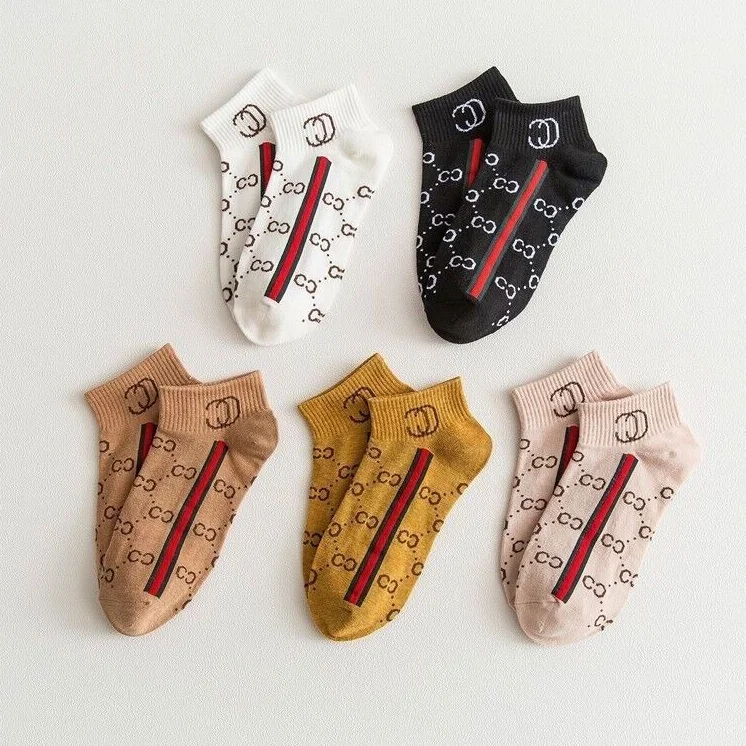 Детские носки 5 пар букв женские хлопчатобумажные короткие башмачки с низким