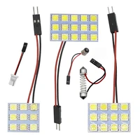 6 9 12 15 24 smd 5050 led auto panel light reading dome bulb car interior roof map lamp t10 w5w c5w c10w festoon 3 adapter base