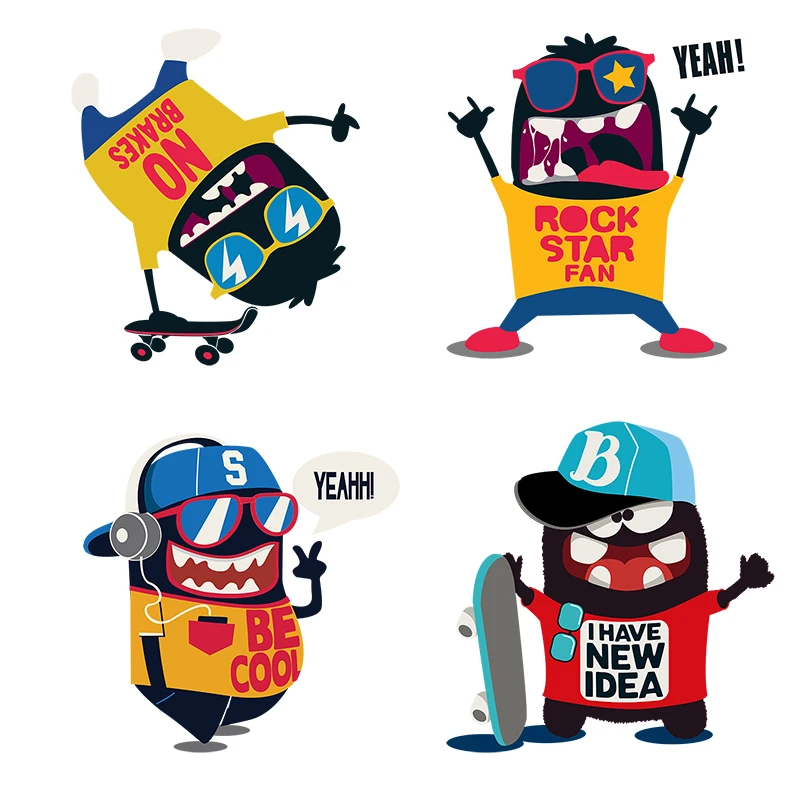 

Забавная наклейка Three Ratels CC50 с мультяшным монстром для капота автомобиля скейтборда Настенная Наклейка для детской спальни холодильника эт...