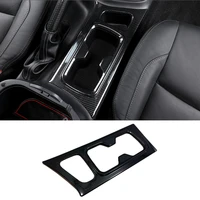 for nissan navara np300 2016 2019 carbon fibre car front water cup holder protector frame cover trim sticker styling accessories