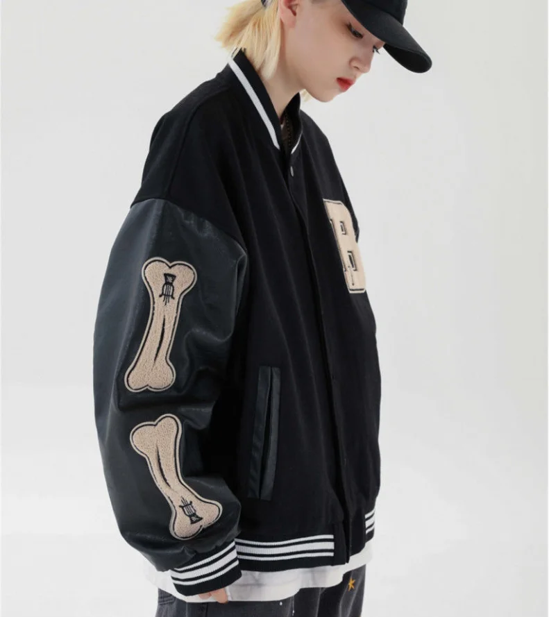 

2021 New retro embroidery baseball uniform clothes hip hop loose clothes women Jackets outerwear fashion oversized Jackets