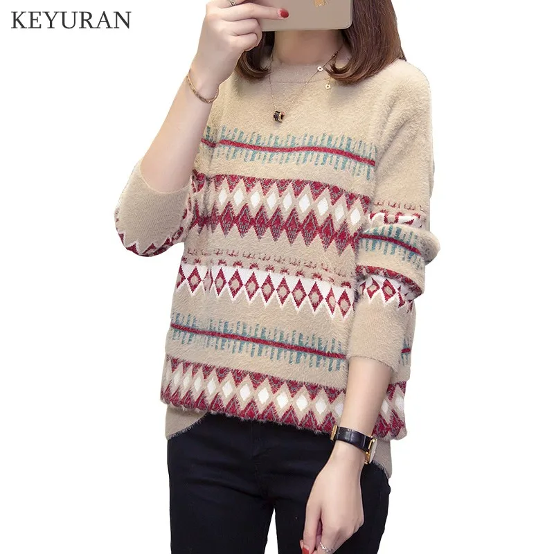 2021 осень-зима женские трикотажные пуловеры высокого качества с рисунком