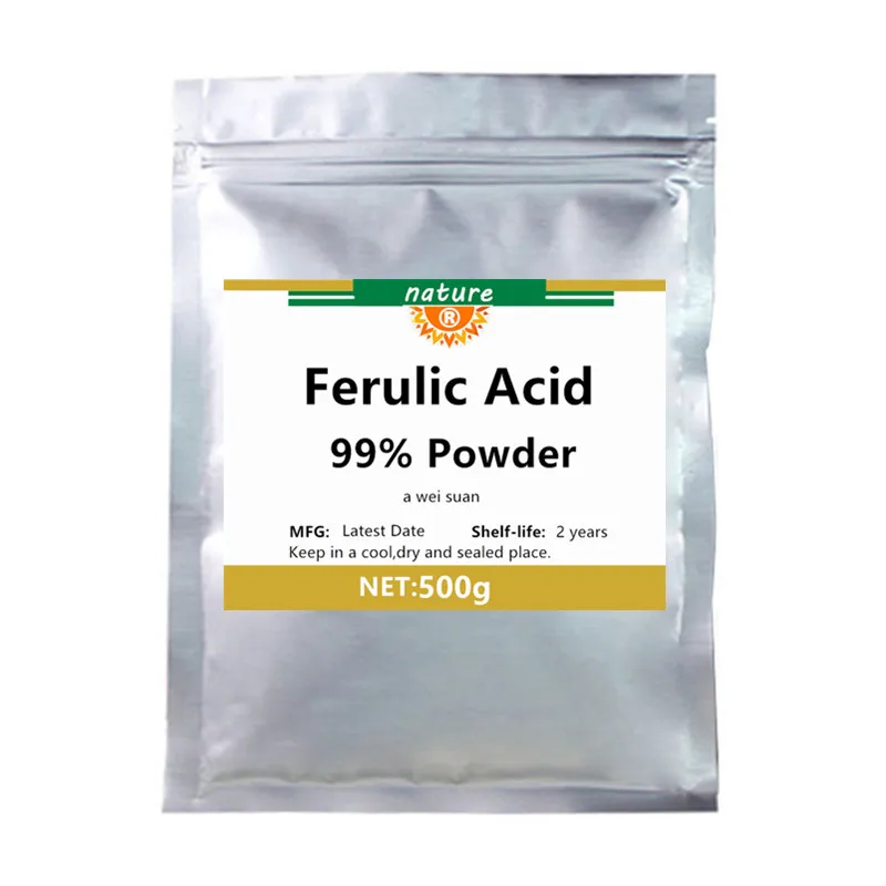 

High Quality 99% Ferulic Acid Powder,Skin Whitening,Antioxidant,Sun Protection, UV Protection,Free Shipping