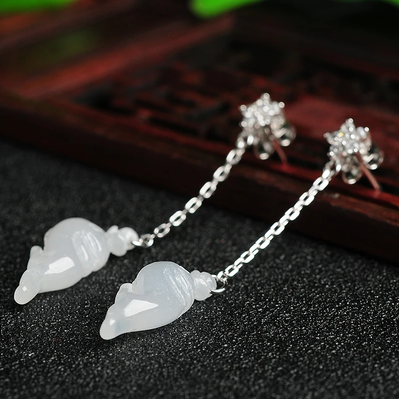 Оригинальные 925 серебряные инкрустированные из натурального прозрачного камня