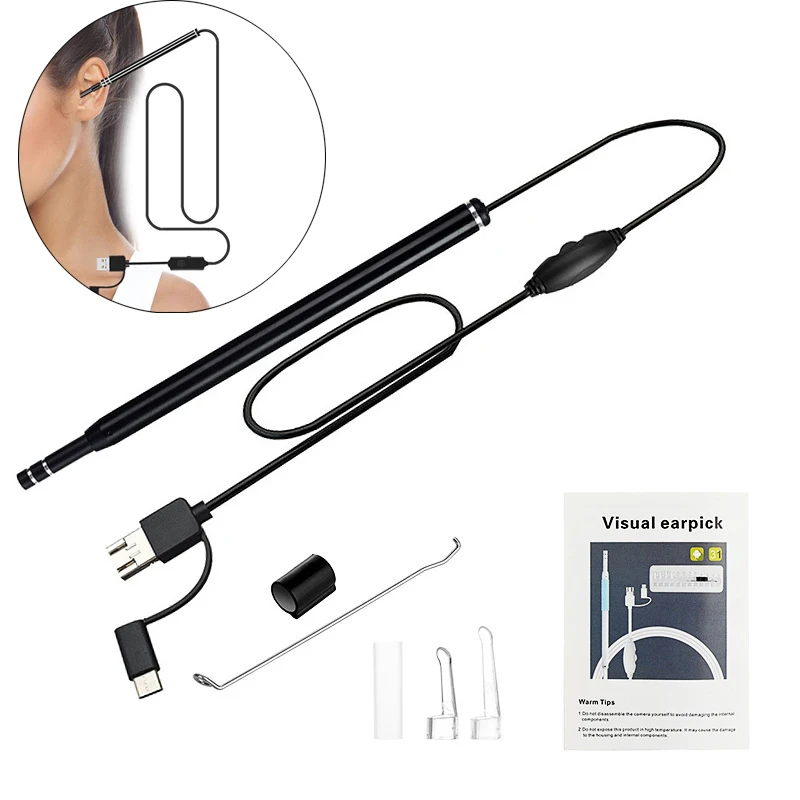 3 в 1 Профессиональный эндоскоп для наблюдения за ушным каналом