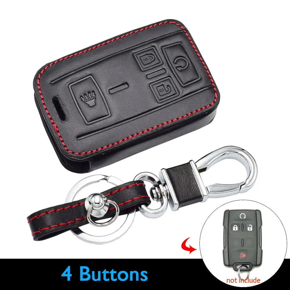 Кожаный чехол для ключей автомобиля для GMC Sierra Canyon Chevrolet Colorado Silverado Smart Keyless дистанционный брелок крышка авто брелок защитная сумка
