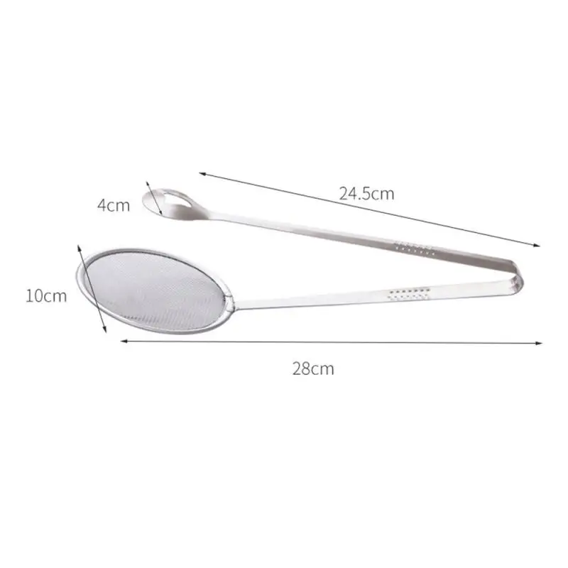 

1 Pcs Creative Filter Spoon With Clip Multi-functional Stainless Steel Colander Oil-Frying Filter Fried Food Clip Kitchen Tongs