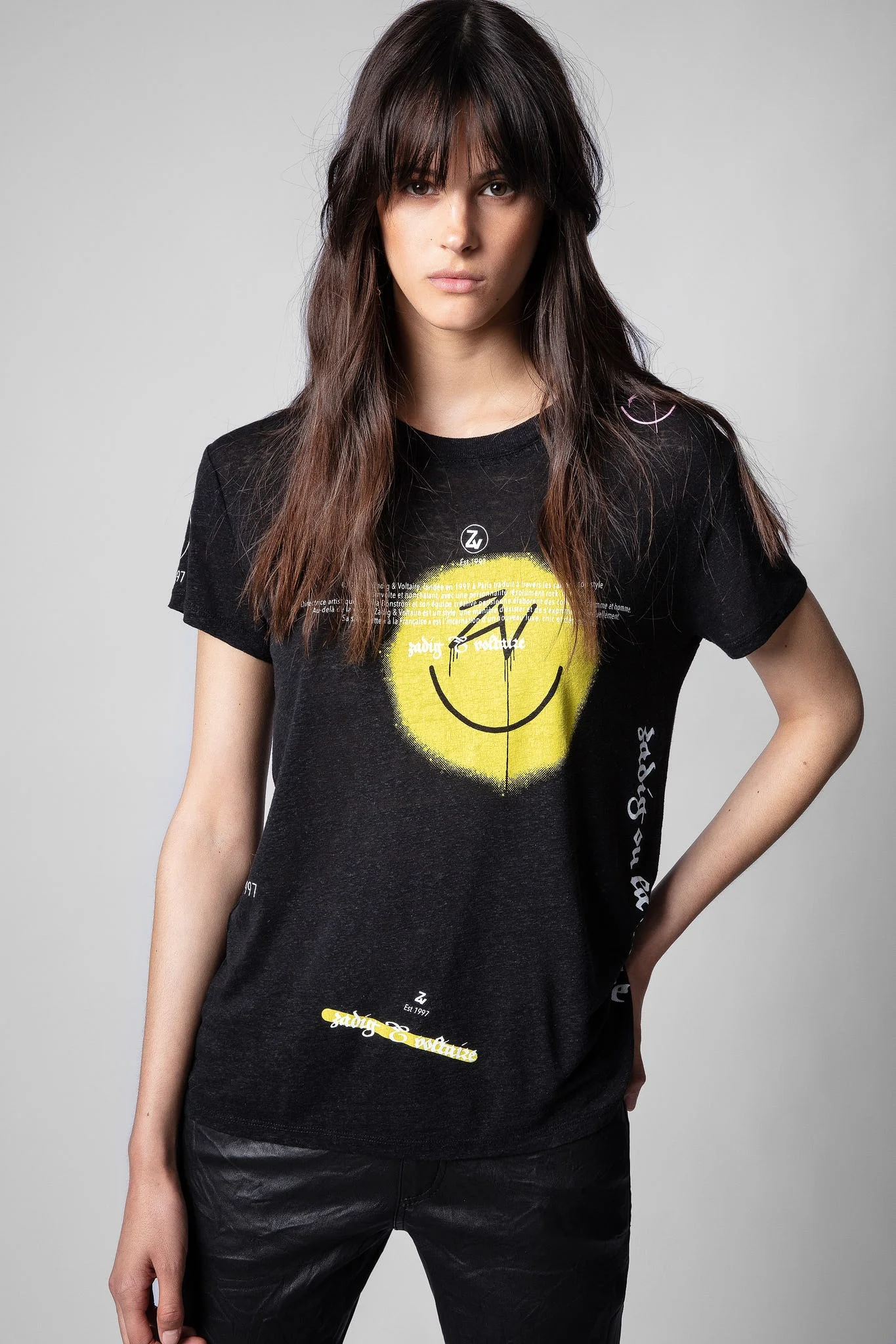 

Женская летняя свободная футболка с коротким рукавом и принтом букв