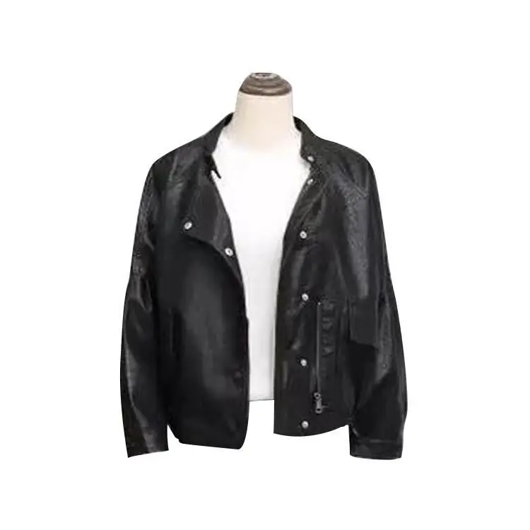 Весна и осень 2009 Новые корейские женские Короткие Куртки из искусственной кожи