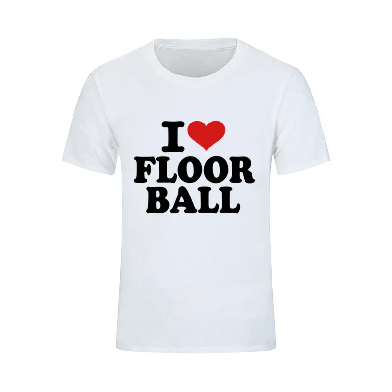 Футболка с надписью I love Floorball для мужчин коротким рукавом Дня отца на заказ