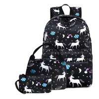 3pcsset cartoon childrens school bag childrens school bag daisy print canvas backpack for teenager girls fashion lunch bags