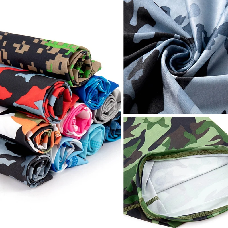 

Summer Ice Silk Camouflage Balaclava Neck Tube Scarf Sun Protection Outdoor Sports Motorcycle Cycling Face Mask For Men Women